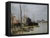 The Floods at Moret, Les Inondations a Moret, 1889-Eugène Boudin-Framed Stretched Canvas