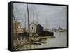 The Floods at Moret, Les Inondations a Moret, 1889-Eugène Boudin-Framed Stretched Canvas