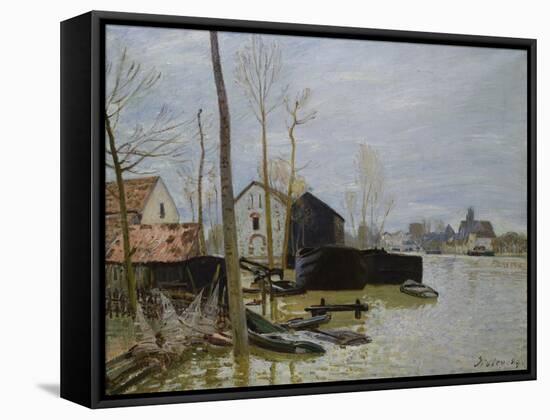 The Floods at Moret, Les Inondations a Moret, 1889-Eugène Boudin-Framed Stretched Canvas