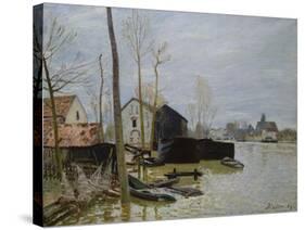 The Floods at Moret, Les Inondations a Moret, 1889-Eugène Boudin-Stretched Canvas