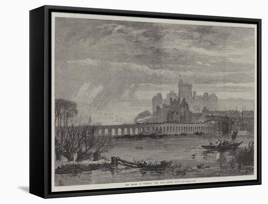 The Floods at Windsor, View from Clewer Road-null-Framed Stretched Canvas