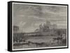 The Floods at Windsor, View from Clewer Road-null-Framed Stretched Canvas