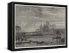 The Floods at Windsor, View from Clewer Road-null-Framed Stretched Canvas