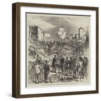 The Floods in France, Marshal Macmahon Visiting the Faubourg St Cyprien, Toulouse-null-Framed Giclee Print