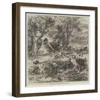 The Floods in South Wales, Scene Near Cardiff-null-Framed Giclee Print