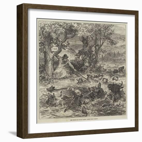 The Floods in South Wales, Scene Near Cardiff-null-Framed Giclee Print