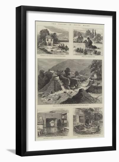 The Floods in South Wales-null-Framed Giclee Print