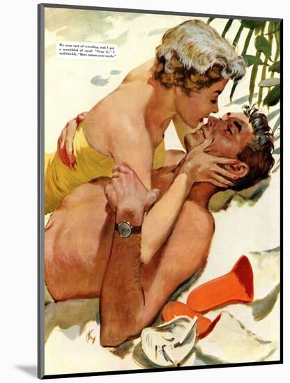 The Flordia Assignment - Saturday Evening Post "Leading Ladies", March 13, 1954 pg.35-Thorton Utz-Mounted Giclee Print