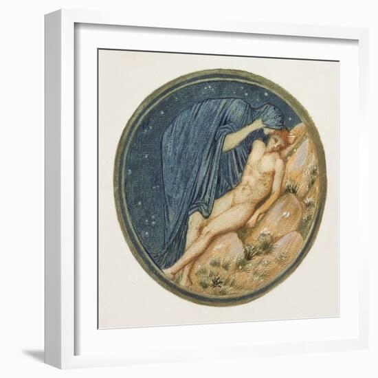 The Flower Book: Xxxviii. Day and Night, 1905 (Litho with Gouache on Paper)-Edward Burne-Jones-Framed Giclee Print