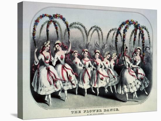 The Flower Dance-Currier & Ives-Stretched Canvas