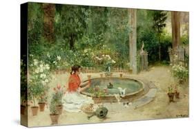 The Flower Garden, 1899-Ricardo Brugada Y Panizo-Stretched Canvas