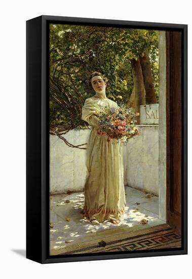 The Flower Gatherer-Gioacchino Pagliei-Framed Stretched Canvas