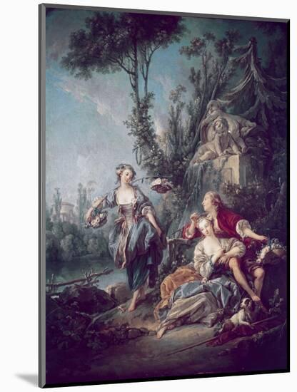 The Flower Gatherers-Francois Boucher-Mounted Giclee Print