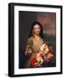 The Flower Girl, 1846 (Oil on Canvas)-Charles Cromwell Ingham-Framed Giclee Print