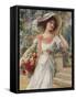 The Flower Girl. Early 20th Century-Emile Vernon-Framed Stretched Canvas
