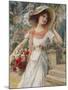 The Flower Girl. Early 20th Century-Emile Vernon-Mounted Giclee Print