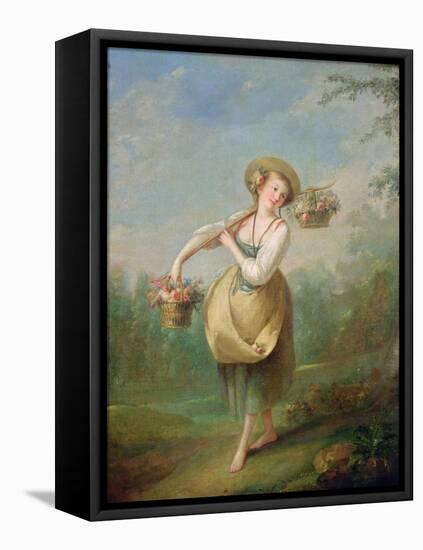 The Flower Girl-Jean-Baptiste Huet-Framed Stretched Canvas