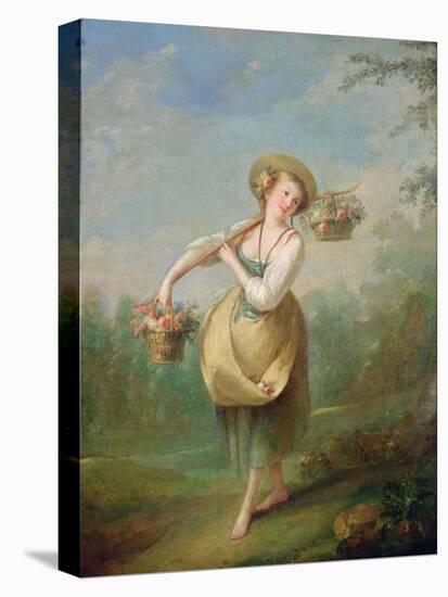 The Flower Girl-Jean-Baptiste Huet-Stretched Canvas