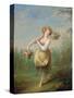 The Flower Girl-Jean-Baptiste Huet-Stretched Canvas