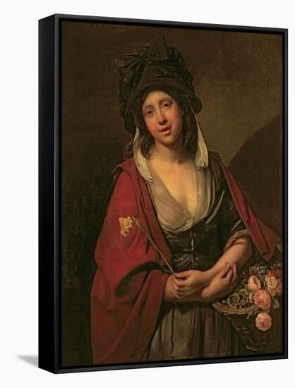 The Flower Girl-Johann Zoffany-Framed Stretched Canvas