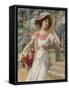 The Flower Girl-Emile Vernon-Framed Stretched Canvas