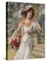 The Flower Girl-Emile Vernon-Stretched Canvas