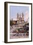 The Flower Market before the Spanish Steps, Rome (Oil on Canvas)-Antonietta Brandeis-Framed Giclee Print