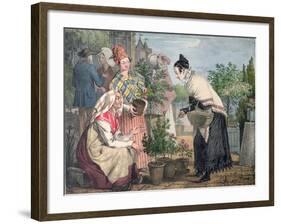 The Flower Market, Paris-John James Chalon-Framed Giclee Print