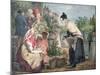 The Flower Market, Paris-John James Chalon-Mounted Giclee Print