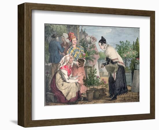 The Flower Market, Paris-John James Chalon-Framed Giclee Print