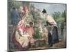 The Flower Market, Paris-John James Chalon-Mounted Giclee Print