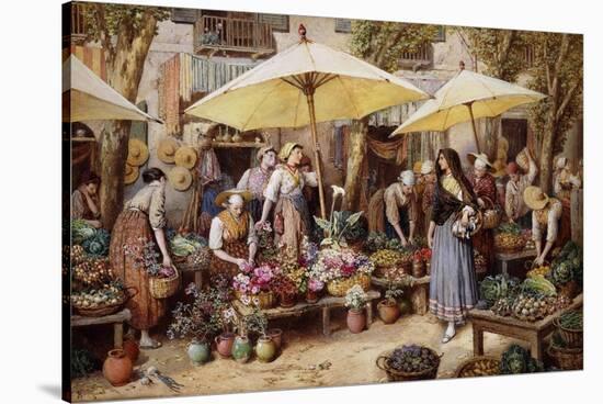 The Flower Market, Toulon-Myles Birket Foster-Stretched Canvas