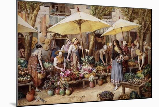 The Flower Market, Toulon-Myles Birket Foster-Mounted Giclee Print