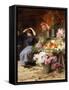 The Flower Market-Victor Gabriel Gilbert-Framed Stretched Canvas