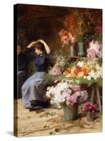 The Flower Market-Victor Gabriel Gilbert-Stretched Canvas