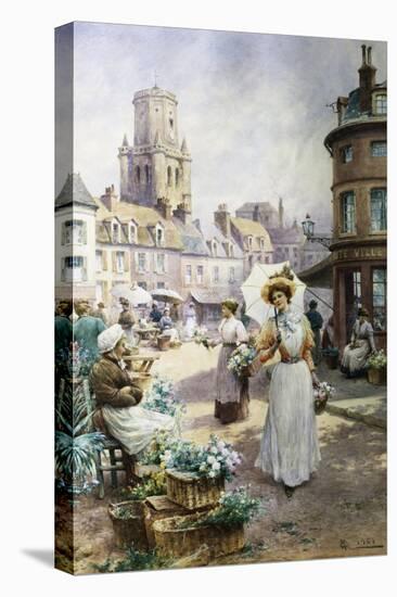 The Flower Market-Alfred Augustus Glendening II-Stretched Canvas