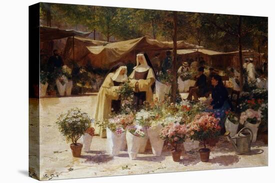 The Flower Market-Victor Gabriel Gilbert-Stretched Canvas