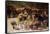 The Flower Market-Victor Gabriel Gilbert-Framed Stretched Canvas