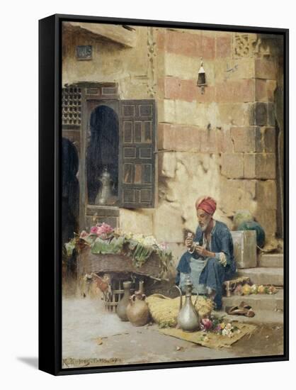 The Flower Seller, 1891-Raphael Von Ambros-Framed Stretched Canvas