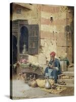 The Flower Seller, 1891-Raphael Von Ambros-Stretched Canvas