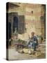 The Flower Seller, 1891-Raphael Von Ambros-Stretched Canvas