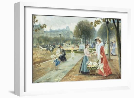 The Flower Seller, Paris-Joaquin Pallares-Framed Giclee Print