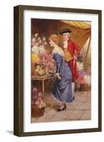 The Flower Stall-Leo Malempre-Framed Giclee Print
