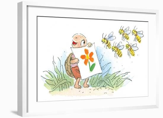 The Flower - Turtle-Valeri Gorbachev-Framed Giclee Print