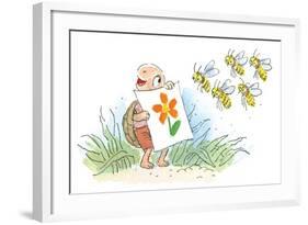 The Flower - Turtle-Valeri Gorbachev-Framed Giclee Print