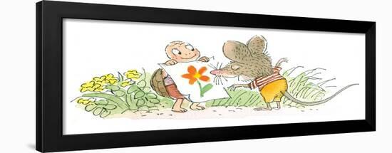 The Flower - Turtle-Valeri Gorbachev-Framed Premium Giclee Print