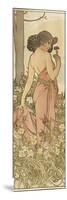 The Flowers: Carnation, 1898-Alphonse Mucha-Mounted Giclee Print