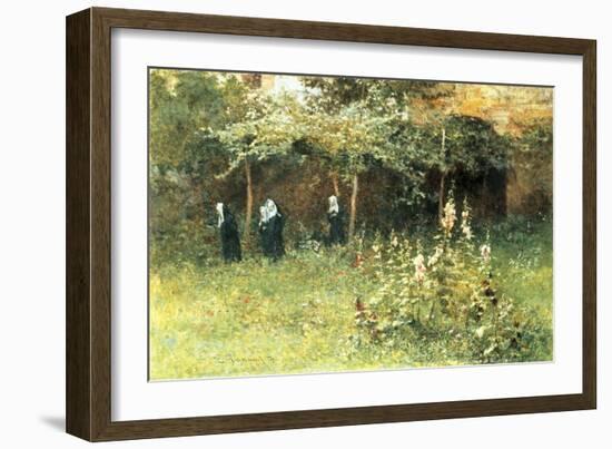 The Flowers in the Cloister-Eugenio Prati-Framed Giclee Print