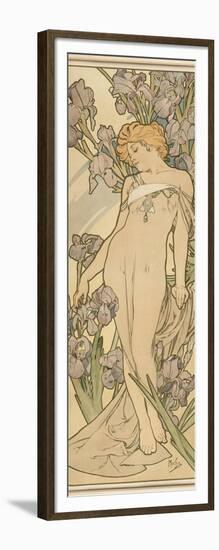 The Flowers: Iris, 1898-Alphonse Mucha-Framed Giclee Print