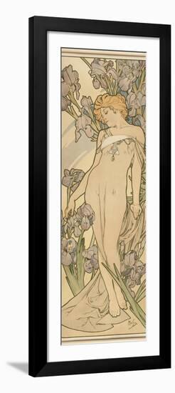 The Flowers: Iris, 1898-Alphonse Mucha-Framed Giclee Print